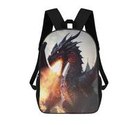 sinyumoney Fiery Dragon Breath Artwork Kids School Backpack School Bag 3D Printed School Bag for Boys Elementary And Middle School Students 17inch