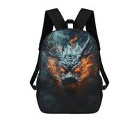 sinyumoney Fiery Dragon Head Art Print Children's Backpacks School Backpack 3D Printed for Kids Travel Rucksacks Book Bags Kids 17inch School Bag