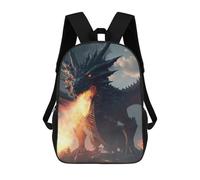 sinyumoney Fiery Dragon Majesty -1 Children's School Backpack Fashion Casual Children's Backpacks 3D Printed School Bags Boy Large Backpack 17inch