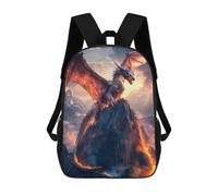 sinyumoney Fiery Dragon on Volcano Children's Backpacks 17inch School Backpack 3D Printed Bag Bookbag for Kids Travel Rucksacks Boy Girl Book Bags Kids School Bag
