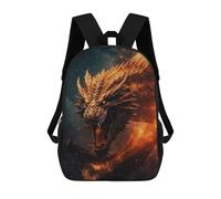 sinyumoney Fiery Dragon Portrait -10 School Backpack Rucksack Casual Daypacks School Work Travel Bag for Campus Outdoor Travel Sports 17inch