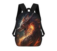sinyumoney Fiery Dragon Portrait -3 Backpack 3D Print Kids Bag Elementary Students Daypack Lightweight School Bag for Children Girls Boys Nursery Lunch Pack 17inch
