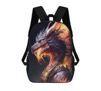 sinyumoney Fiery Dragon Portrait -6 Kids Backpacks Children Bag,Anime Bag,Large Capacity Kids Backpack, 3D Printed Children's,Student Schoolbag,Kids Boys Girls School Bag 17inch