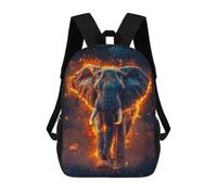 sinyumoney Fiery Elephant Backpacks Kids School Backpack School Bag 3D Printed School Bag for Boys Elementary And Middle School Students 17inch
