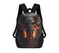 sinyumoney Fiery Elephant with Horns Children's Backpacks School 3D Printed Bag Bookbag for Kids Travel Rucksacks Boy Girl Book Bags Kids School Bag 17inch