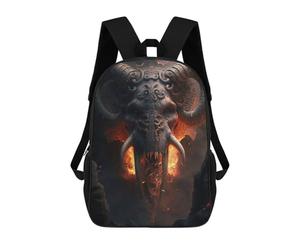sinyumoney Fiery Elephant with Horns Children's Backpacks School 3D Printed Bag Bookbag for Kids Travel Rucksacks Boy Girl Book Bags Kids School Bag 17inch