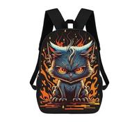sinyumoney Fiery Feline Fantasy Kids Backpack,School Backpack Kids School Bag 3D Printed Cartoon Large Capacity Backpack for Kids Boys And Girls 17inch