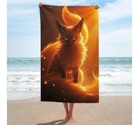 sinyumoney Fiery Fox Portrait Basics Towel Set Sand Free Quick Dry Absorbent Compact Beach Towel for Spa Gym Hotel 130cm*80cm