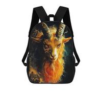 sinyumoney Fiery Goat Creature Animal Backpack Kids School Bag Boys Cartoon 3D Print Students Schoolbag Laptop Daypack for Boys Girls 17inch