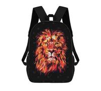 sinyumoney Fiery King Lion Children's Backpacks School Backpack 3D Printed for Kids Travel Rucksacks Book Bags Kids 17inch School Bag