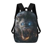 sinyumoney Fiery Lion Roar Backpack with Pocket 3D Printed Backpacks, Travel Rucksacks Book Bags Kids School Bag 17inch