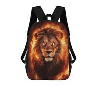 sinyumoney Fiery Lion School Bag 3D Printed Backpacks Fashion Kids School Backpack Boys Rucksacks for Boys Middle School Students 17inch