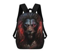 sinyumoney Fiery Lion's Roar -1 School Bag Backpack Teen Schoolbag 3D Printing Adjustable Schoolbag Fashion Pocket Bag for Kids Boys Girls Students And Teenagers Fans 17inch