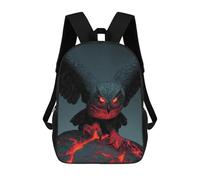 sinyumoney Fiery Owl Perched on Lava Rock 3D Printed School Backpack Casual Children's Backpacks 3D Printed School Bag for Boys Elementary And Middle 17inch