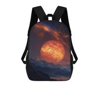 sinyumoney Fiery Planet Rising Over Mountains Backpack School Daypacks Business Backpack Water Resistant Bookbag for Camping Outdoor Adventures And Daily Travel 17inch