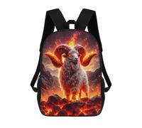 sinyumoney Fiery Ram Backpacks Kids Student Schoolbag,3D Printed Backpacks,Elementary And Middle School Students Backpacks for Boys Girls 17inch