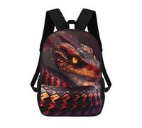 sinyumoney Fiery Serpent Portrait Kids Backpack,School Backpack Kids School Bag 3D Printed Cartoon Large Capacity Backpack for Kids Boys And Girls 17inch