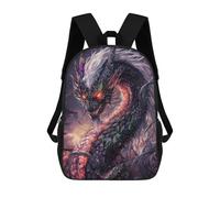 sinyumoney Fiery Stone Dragon Children's Backpack, 3D Printed School Backpack, Backpack for Boys Girls, Adjustable School Bag for Primary School 17inch