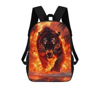 sinyumoney Fiery Tiger Emerging Children's Backpack, Schoolbag Large Capacity Students Bookbag Rucksack Knapsack for Boys Girls Adults Teen 17inch