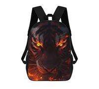 sinyumoney Fiery Tiger Gaze Backpacks 3D Printed Kids School Backpack School Bag Fashion Rucksacks for Boys Elementary And Middle School Students 17inch