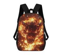 sinyumoney Fiery Tiger Head Backpack School Large Water Resistant Laptop Backpack for School/Work/Travel 17inch