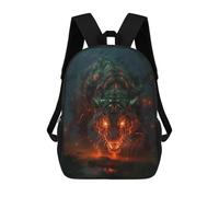 sinyumoney Fiery Tiger in Dark Forest Backpack School Bag Lightweight Airport College Students Back Pack for School/Work/Travel 17inch