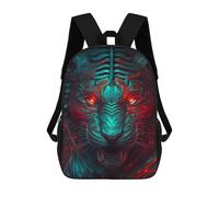 sinyumoney Fiery Tiger Portrait Kids Backpack, Backpack School Bag, Backpacks Kids School 3D Printed School Bags for Elementary And Middle School Students Teens Birthday Gift 17inch