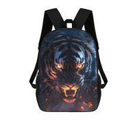 sinyumoney Fiery Tiger Roar -2 Backpacks Kids School Backpack School Bag 3D Printed School Bag for Boys Elementary And Middle School Students 17inch