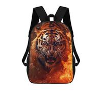 sinyumoney Fiery Tiger Roar 3D Printed Children's School Backpack for Kids Travel Rucksacks Book Bags Kids School Bag 17inch