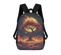 sinyumoney Fiery Tree in Space 17inch School Bag 3D Printed Children's School Backpack Casual Fashion Travel Backpacks for Kids School Students
