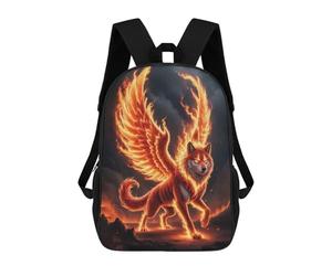 sinyumoney Fiery Winged Wolf Backpack School Bag Water Resistant School Bag Business Backpack for Girls Boys Teenage 17inch