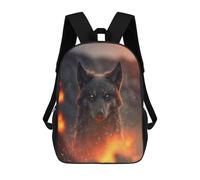 sinyumoney Fiery Wolf Portrait School Backpack for Girls Backpack Water Repellent Casual Daypack Lightweight Rucksack Boy Girl School Backpack 17inch