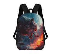 sinyumoney Fiery Wolf Under Full Moon School Backpack Water Resistant School Bag Business Backpack for Girls Boys Teenage 17inch