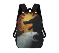 sinyumoney Fiery Wolves Artistic Battle Backpack School Large School Backpack for Boys for Teenage Girls Boys Women Men 17inch