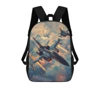 sinyumoney Fighter Jet Aerial Combat Children's School Backpack Fashion Casual Children's Backpacks 3D Printed School Bags Boy Large Backpack 17inch