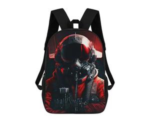 sinyumoney Fighter Pilot Backpacks 3D Printed 17inch Kids School Backpack Outdoor Casual Daypack Casual Travel Bags for Middle School Students