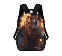 sinyumoney Fighting Warrior Tiger Rucksacks 3D Printed Children 17inch Backpacks Fashion Casual Daypack Travel Bags Outdoor Casual Daypack for Boy And Girl