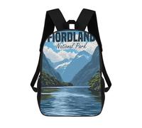 sinyumoney Fiordland National Park Backpacks Kids School Backpack School Bag 3D Printed School Bag for Boys Elementary And Middle School Students 17inch