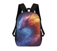 sinyumoney Fire And Ice Dragon Artwork Backpack School Daypacks Business Backpack Water Resistant Bookbag for Boys/Girls/Teenagers 17inch