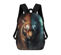 sinyumoney Fire And Ice Tiger Rucksack Fashion Stationery Backpack Waterproof Casual Daypacks for Men/Women 17inch