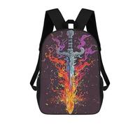 sinyumoney Fire Aura Sword Backpacks Kids School Backpack School Bag 3D Printed School Bag for Boys Elementary And Middle School Students 17inch