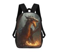 sinyumoney Fire Dragon 3D Printed 17inch School Bag Children's School Backpack Travel Backpacks Casual Fashion Bag for Kids School Students
