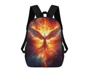 sinyumoney Fire Flames Phoenix Bird Kids Backpack Fashion Fun Backpack Book Bag for Boys And Teenager 3D Printed School Bags for Boys 17inch