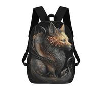 sinyumoney Fire Fox Golden Art Deco Backpack School Bag Business Laptop Rucksack Bag Unisex Casual Daypack for Men/Women 17inch