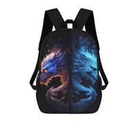sinyumoney Fire & Ice Fantasy Dragon Artwork Backpack School Work Business College School for Men, Women & Teenage Boys 17inch