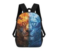 sinyumoney Fire & Ice Lion Art Print -3 School Bags Computer Rucksack for School/Work/Travel for Camping Outdoor Adventures And Daily Travel 17inch
