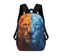 sinyumoney Fire & Ice Lion Art Print School Backpack High Secondary School Bags Casual Backpack for Girl, Teen Girls 17inch