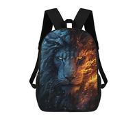 sinyumoney Fire & Ice Lion Art Print School Backpack Large School Backpack for Boys for Campus Outdoor Travel Sports 17inch
