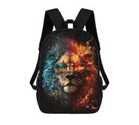 sinyumoney Fire & Ice Lion Sunglasses School Backpack Secondary Causal Travel High School Bags for Camping Outdoor Adventures And Daily Travel 17inch