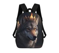 sinyumoney Fire King Wolf Children's Backpacks School Backpack 3D Printed for Kids Travel Rucksacks Book Bags Kids 17inch School Bag